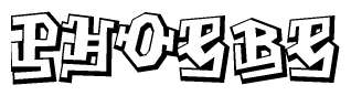 The clipart image features a stylized text in a graffiti font that reads Phoebe.