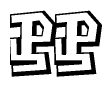 The clipart image features a stylized text in a graffiti font that reads Pp.