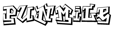The clipart image features a stylized text in a graffiti font that reads Punmile.