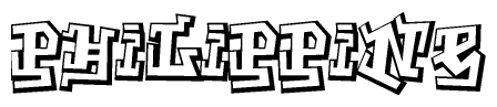 The clipart image features a stylized text in a graffiti font that reads Philippine.