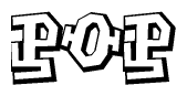 The clipart image features a stylized text in a graffiti font that reads Pop.