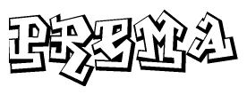 The clipart image features a stylized text in a graffiti font that reads Prema.