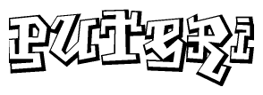 The clipart image features a stylized text in a graffiti font that reads Puteri.