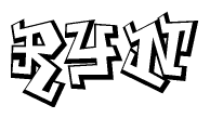 The clipart image features a stylized text in a graffiti font that reads Ryn.