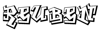 The clipart image features a stylized text in a graffiti font that reads Reuben.