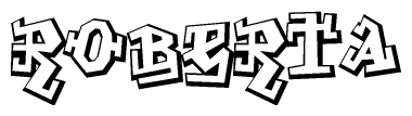 The clipart image depicts the word Roberta in a style reminiscent of graffiti. The letters are drawn in a bold, block-like script with sharp angles and a three-dimensional appearance.