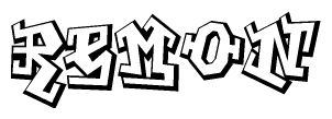 The clipart image features a stylized text in a graffiti font that reads Remon.