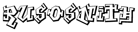 The clipart image features a stylized text in a graffiti font that reads Rusosnith.
