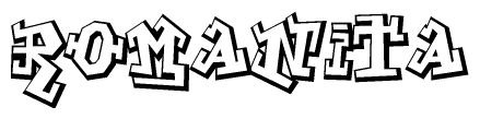 The clipart image features a stylized text in a graffiti font that reads Romanita.
