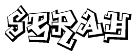 The clipart image features a stylized text in a graffiti font that reads Serah.