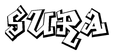 The clipart image features a stylized text in a graffiti font that reads Sura.