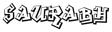 The clipart image features a stylized text in a graffiti font that reads Saurabh.