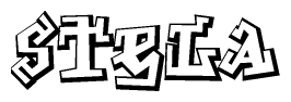 The clipart image features a stylized text in a graffiti font that reads Stela.