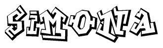 The clipart image features a stylized text in a graffiti font that reads Simona.