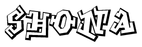 The clipart image features a stylized text in a graffiti font that reads Shona.
