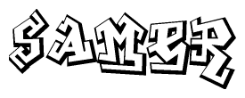 The clipart image features a stylized text in a graffiti font that reads Samer.