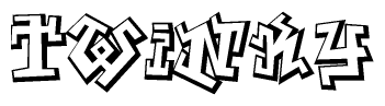 The clipart image depicts the word Twinky in a style reminiscent of graffiti. The letters are drawn in a bold, block-like script with sharp angles and a three-dimensional appearance.