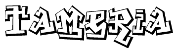 The clipart image features a stylized text in a graffiti font that reads Tameria.