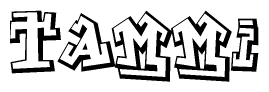 The image is a stylized representation of the letters Tammi designed to mimic the look of graffiti text. The letters are bold and have a three-dimensional appearance, with emphasis on angles and shadowing effects.