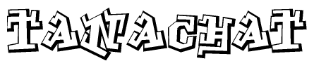The clipart image features a stylized text in a graffiti font that reads Tanachat.