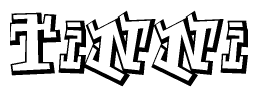 The clipart image features a stylized text in a graffiti font that reads Tinni.