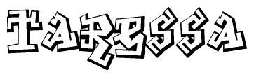 The clipart image features a stylized text in a graffiti font that reads Taressa.