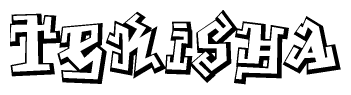 The clipart image features a stylized text in a graffiti font that reads Tekisha.