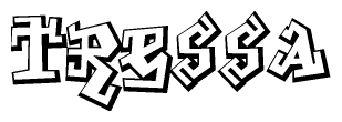 The clipart image features a stylized text in a graffiti font that reads Tressa.