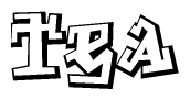 The clipart image features a stylized text in a graffiti font that reads Tea.