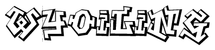 The clipart image features a stylized text in a graffiti font that reads Wyoiling.