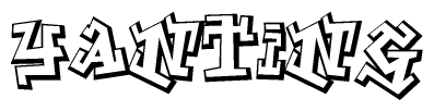 The clipart image depicts the word Yanting in a style reminiscent of graffiti. The letters are drawn in a bold, block-like script with sharp angles and a three-dimensional appearance.