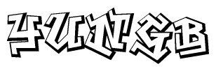 The clipart image features a stylized text in a graffiti font that reads Yungb.