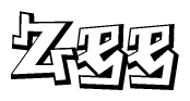 The clipart image features a stylized text in a graffiti font that reads Zee.