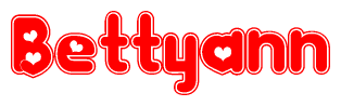 The image displays the word Bettyann written in a stylized red font with hearts inside the letters.