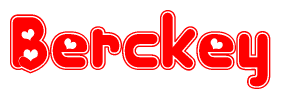 The image displays the word Berckey written in a stylized red font with hearts inside the letters.
