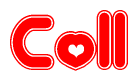 The image displays the word Coll written in a stylized red font with hearts inside the letters.