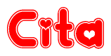The image displays the word Cita written in a stylized red font with hearts inside the letters.