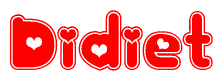 The image displays the word Didiet written in a stylized red font with hearts inside the letters.