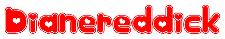 The image displays the word Dianereddick written in a stylized red font with hearts inside the letters.