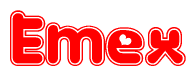 The image displays the word Emex written in a stylized red font with hearts inside the letters.