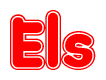   The image displays the word Els written in a stylized red font with hearts inside the letters. 