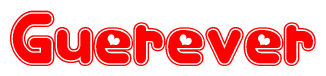 The image displays the word Guerever written in a stylized red font with hearts inside the letters.