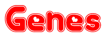The image displays the word Genes written in a stylized red font with hearts inside the letters.