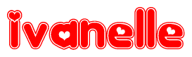 The image displays the word Ivanelle written in a stylized red font with hearts inside the letters.
