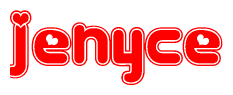 The image displays the word Jenyce written in a stylized red font with hearts inside the letters.