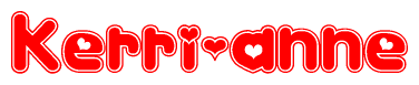 The image displays the word Kerri-anne written in a stylized red font with hearts inside the letters.