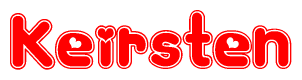 The image displays the word Keirsten written in a stylized red font with hearts inside the letters.