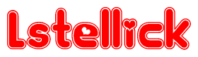 The image displays the word Lstellick written in a stylized red font with hearts inside the letters.