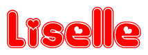 The image displays the word Liselle written in a stylized red font with hearts inside the letters.