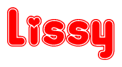 The image displays the word Lissy written in a stylized red font with hearts inside the letters.
